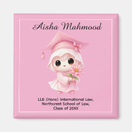 🎓 Alles Text individuell Chibi Rose Abschlussfeie Magnet