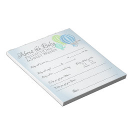 Alles über Baby Hot Air Balloons Duschspiel Notizblock