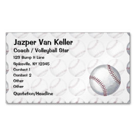 Alles über Baseball-Muster Magnetische Visitenkarte