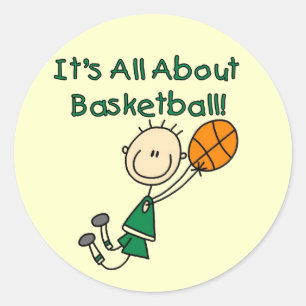 Alles über Basketball T-Shirts und Geschenke Runder Aufkleber