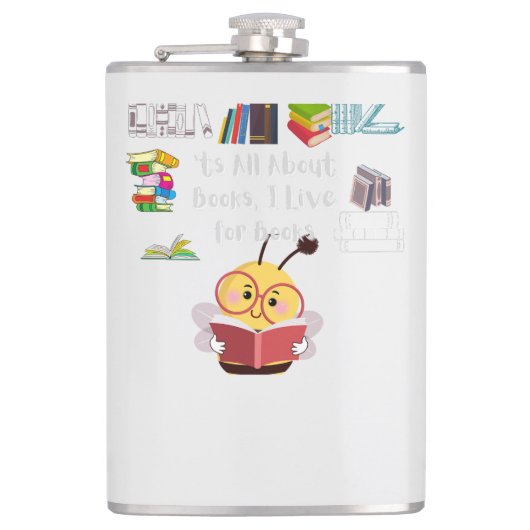 Alles über Bücher Flachmann (Vorderseite)