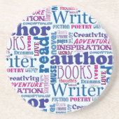 Alles über das Schreiben von Spaß Autor Word Art Getränkeuntersetzer (Vorne)