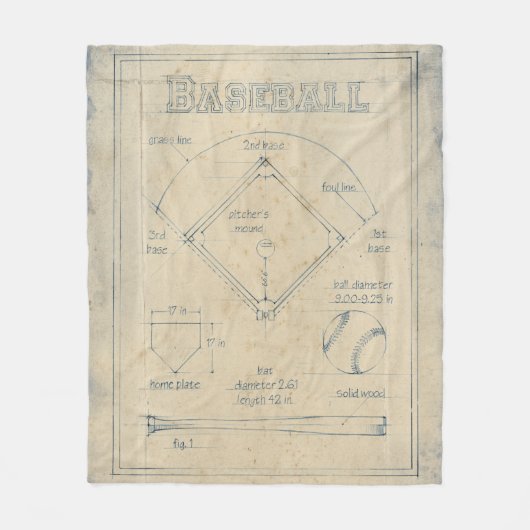 Alles über das Spiel - Baseball Fleecedecke (Vorderseite)