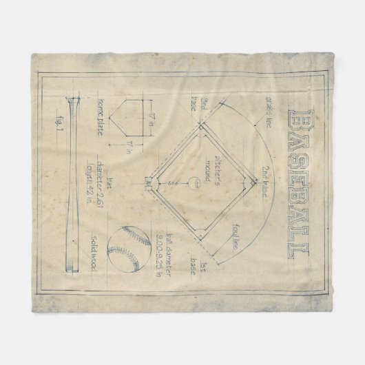 Alles über das Spiel - Baseball Fleecedecke (Vorderseite (Horizontal))