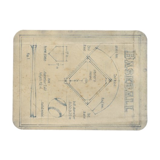 Alles über das Spiel - Baseball Magnet (Horizontal)