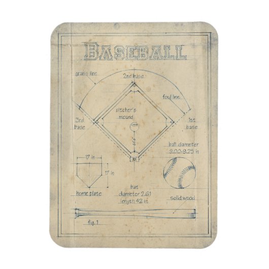 Alles über das Spiel - Baseball Magnet (Vertikal)