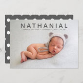 Alles über den Namen Foto Geburtsankündigung Dankeskarte (Vorne/Hinten)