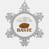 Alles über dieses Zitat zum Baste-Stil Schneeflocken Zinn-Ornament (Vorderseite)