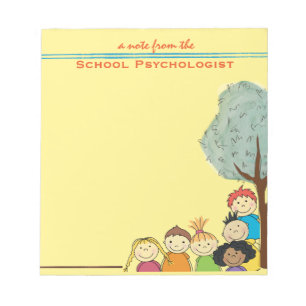 Alles über Kinder— Schulpsychologe Note Pad Notizblock