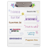 Alles über mich anpassen klemmbrett (Vorderseite)