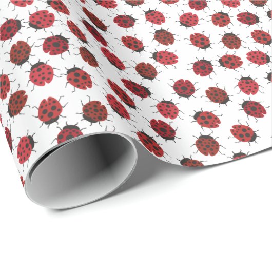 Alles über moderne Red Ladybugs Geschenkpapier (Rolleneckpunkt)
