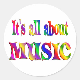 Alles über Musik Runder Aufkleber