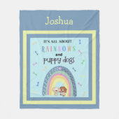 Alles über Regenbogen und Hunde Fleecedecke (Vorderseite)