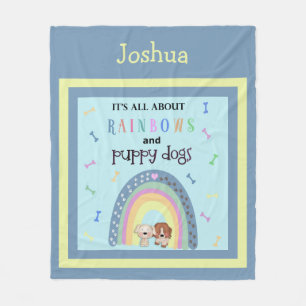 Alles über Regenbogen und Hunde Fleecedecke