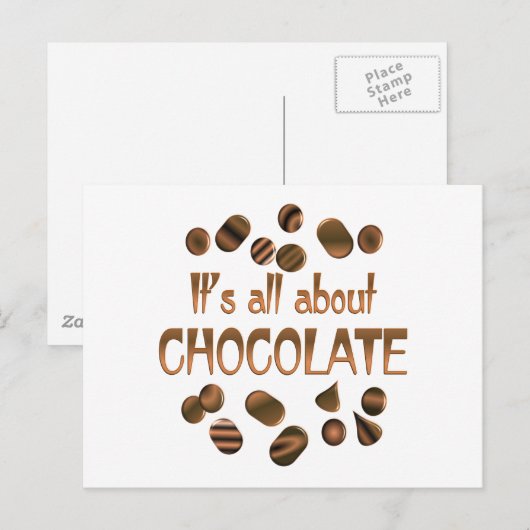 Alles über Schokolade Postkarte (Vorne/Hinten)