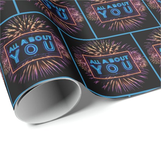 Alles über Sie Neuling mit Fireworks Geschenkpapier (Rolleneckpunkt)
