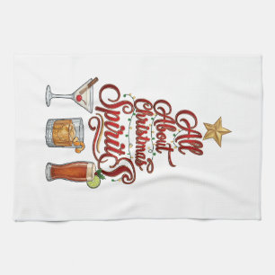 Alles über Weihnachts-Geister Cocktails Whiskey St Geschirrtuch