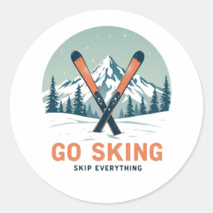 Alles Überspringen Zum Skifahren Runder Aufkleber