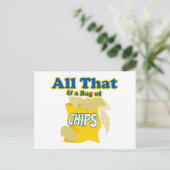 Alles und ein Beutel Chips Postkarte (Stehend Vorderseite)