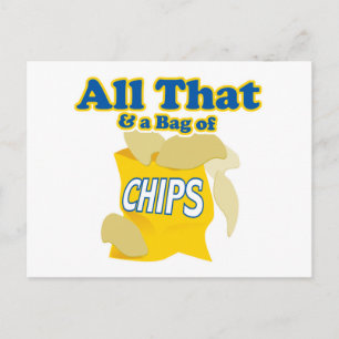 Alles und ein Beutel Chips Postkarte