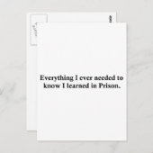 Alles und Gefängnis Postkarte (Vorne/Hinten)