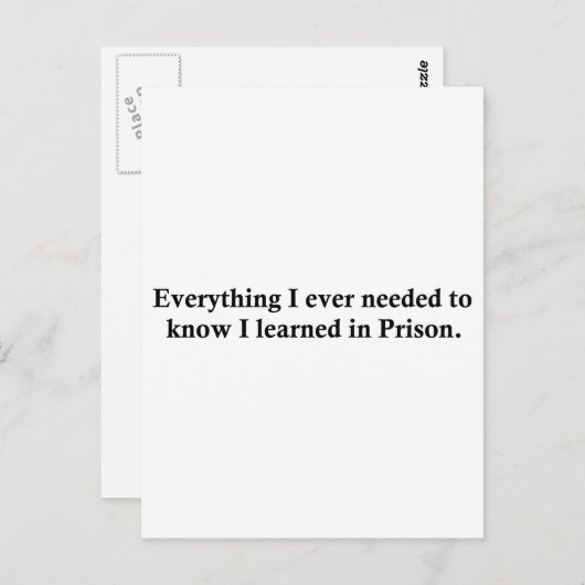 Alles und Gefängnis Postkarte (Vorne/Hinten)
