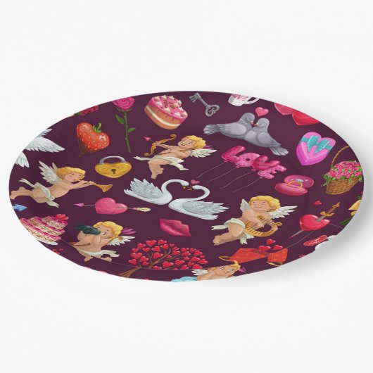 Alles Valentine Pappteller (Schrägansicht)