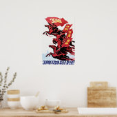 Alles Vorwärts! Mit 3 Revolutionsbannern hoch! DPR Poster (Küche)