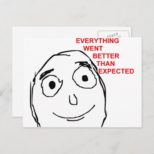 Alles war besser als erwartet postkarte (Vorne/Hinten)