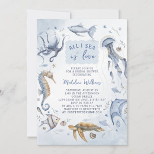 Alles, was das Meer ist Liebe Elegantes Brautparty Einladung