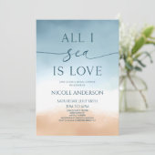 Alles, was das Meer ist Liebe Ocean Beach Shore Br Einladung (Stehend Vorderseite)