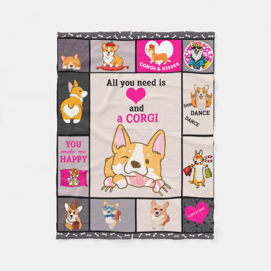 Alles was du brauchst ist Corgi Blanket Fleecedecke (Vorderseite)