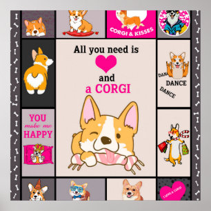 Alles was du brauchst ist Corgi Blanket Poster