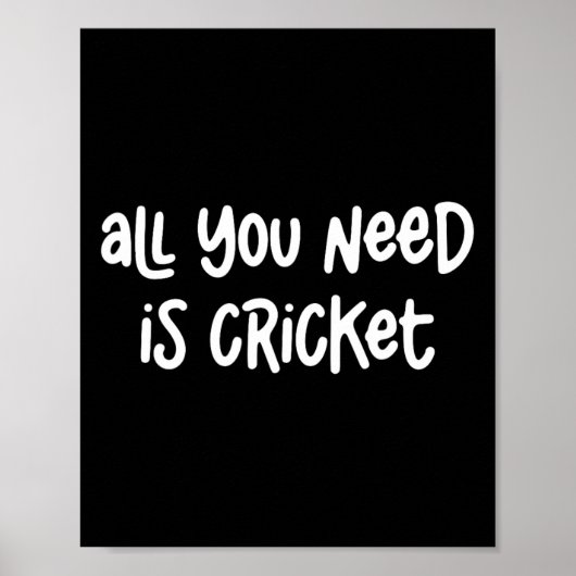 Alles was du brauchst ist Cricket Poster (Vorne)