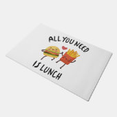 Alles, was du brauchst, ist das Mittagessen Fußmatte (Schrägansicht)