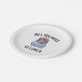 Alles, was du brauchst, ist das Mittagessen Pappteller (Schrägansicht)