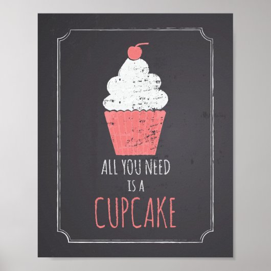 Alles was du brauchst ist ein Cupcake Poster (Vorne)