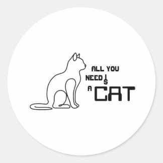 Alles, was du brauchst, ist eine Katze - süßer min Runder Aufkleber
