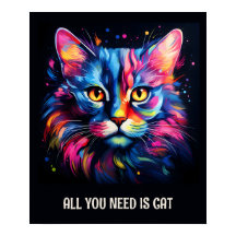 Alles, was du brauchst, ist Katze. Niedliche farbi