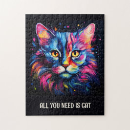 Alles, was du brauchst, ist Katze. Niedliche farbi Puzzle