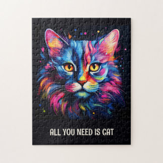 Alles, was du brauchst, ist Katze. Niedliche farbi Puzzle