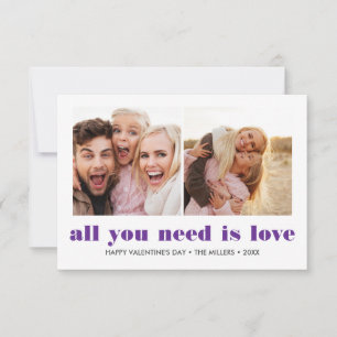 ALLES WAS DU BRAUCHST IST LIEBE 2 Foto Valentinsta Mitteilungskarte