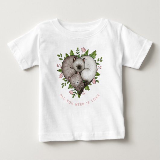 Alles was du brauchst ist Liebe Baby T-shirt (Vorderseite)