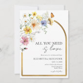 Alles was du brauchst ist Liebe | Boho Probe Dinne Einladung (Vorderseite)