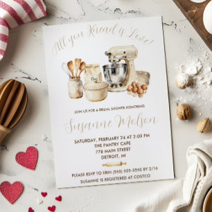 Alles was du brauchst ist Liebe! Brautparty-Backen Einladung