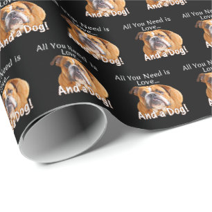 Alles was du brauchst ist Liebe & Bulldogge Süßes Geschenkpapier