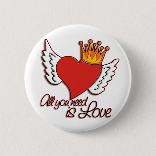 Alles, was du brauchst, ist Liebe Button (Vorderseite)