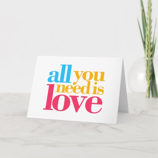 Alles was du brauchst ist Liebe Dankeskarte (Vorderseite)