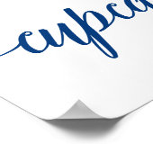 Alles was du brauchst ist Liebe, die blaue Kalligr Poster (Ecke)