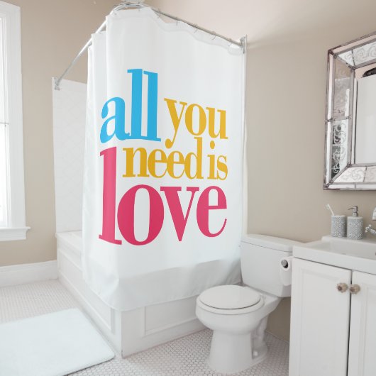 Alles was du brauchst ist Liebe Duschvorhang (Beispiel)